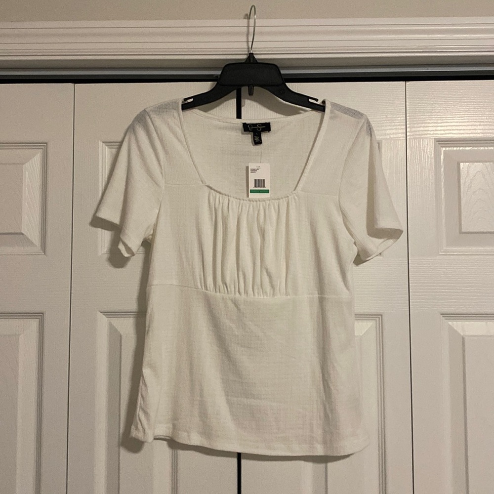 White Jessica Simpson Short Sleeve Shirt